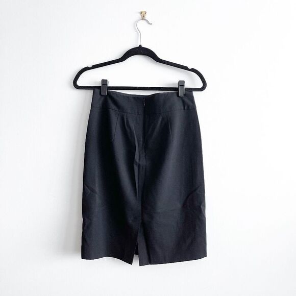 Banana Republic Women's Stretch Straight Pencil Skirt Wool Black Lined Size 2 - Picture 2 of 9
